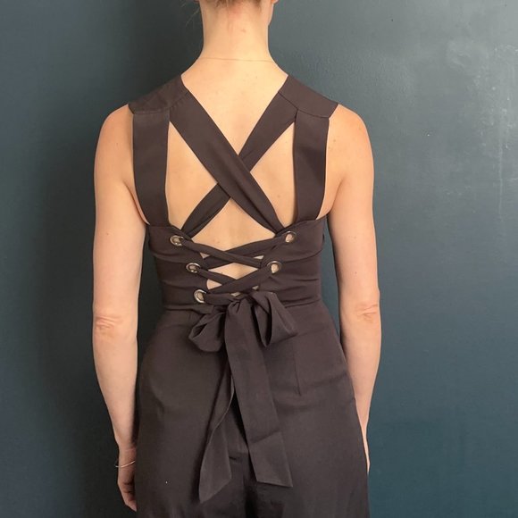 Balletcore Corset Back, Wide Leg  Jumpsuit - Picture 3 of 4